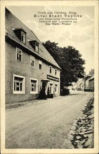 Ak Geising Altenberg im Erzgebirge, Hotel Stadt Teplitz