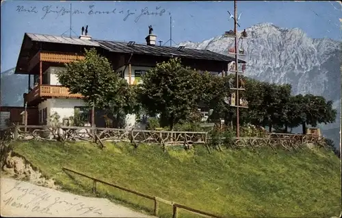 Ak Bad Reichenhall in Oberbayern, Alpengaststätte zum Schroffen