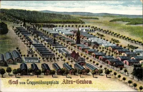 Litho Altengrabow Möckern, Truppenübungsplatz, Vogelschau