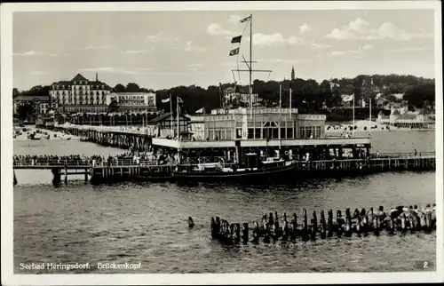 Ak Ostseebad Heringsdorf Usedom, Brückenkopf, Seebrücke