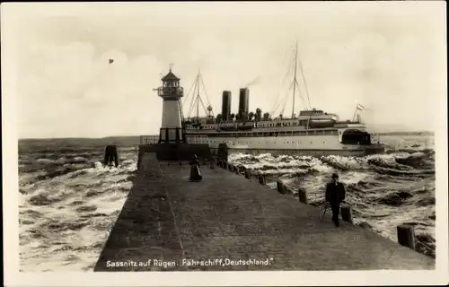 Ak Sassnitz auf Rügen, Fährschiff Deutschland