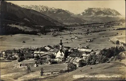 Foto Ak Reit im Winkl Oberbayern, Panorama, Kaisergebirge