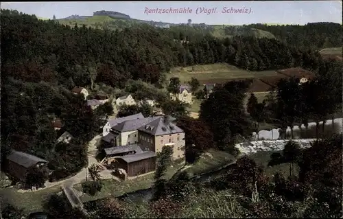 Ak Rentzschmühle Pöhl im Vogtland, Panorama