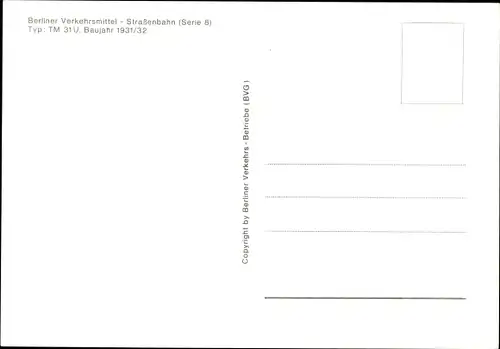 Ak Berliner Verkehrsmittel, Straßenbahn Serie 8 Typ TM 31 U, Bj. 1931/32, Linie 2, Wagen 3673, BVG