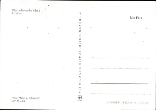 Ak Bischofswerda in Sachsen, Milchbar