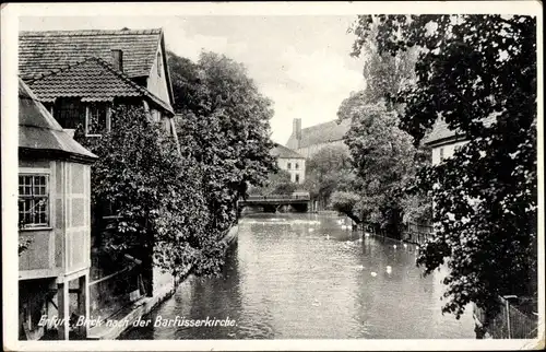 Ak Erfurt in Thüringen, Barfüsserkirche, Brücke