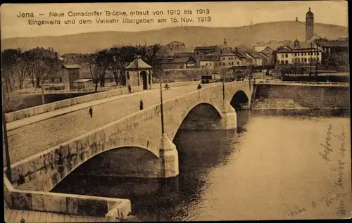 Ak Jena in Thüringen, Neue Camsdorfer Brücke