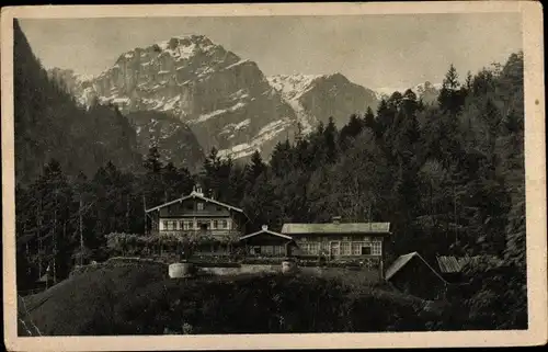 Ak Bad Reichenhall in Oberbayern, Alpengaststätte Zum Schroffen