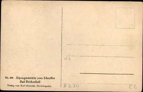 Ak Bad Reichenhall in Oberbayern, Alpengaststätte Zum Schroffen