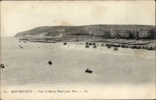 Ak Eastbourne East Sussex England, View of Beacby Head from Pier