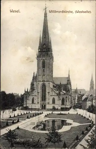 Ak Wesel am Niederrhein, Willibrordikirche, Westseite