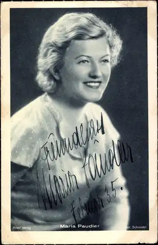 Ak Schauspielerin Maria Paudler, Portrait, Autogramm