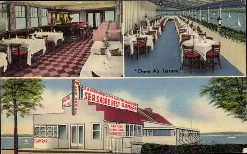 Ak City Island Bronx New York City USA, Restaurant Sea Shore, Terrasse