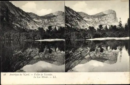 Stereo Ak Yosemite National Park Kalifornien USA, Spiegelsee
