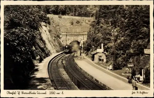 Ak Oberhof im Thüringer Wald, Brandleite-Tunnel, Bahnhof