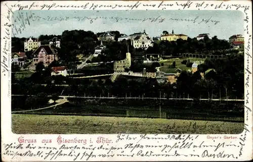 Ak Eisenberg in Thüringen, Geyer's Garten, Totalansicht