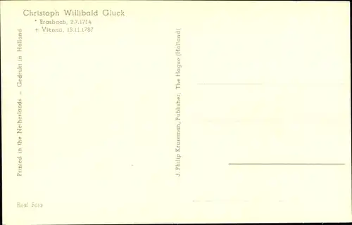 Ak Komponist Christoph Willibald Gluck, Portrait