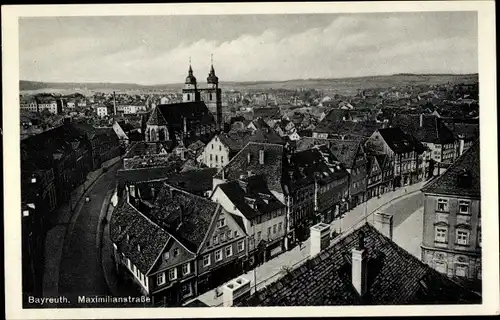 Ak Bayreuth in Oberfranken, Maximilianstraße, Kirche, Stadt