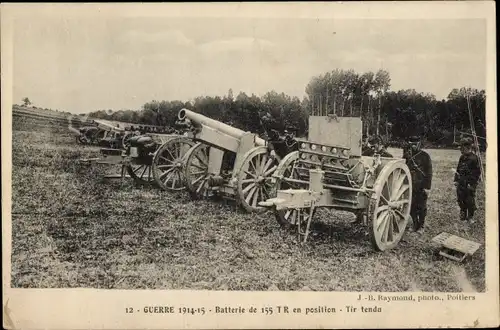 Ak Französische Soldaten mit Geschützen, I WK