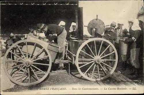 Ak Französische Soldaten, Feldküche