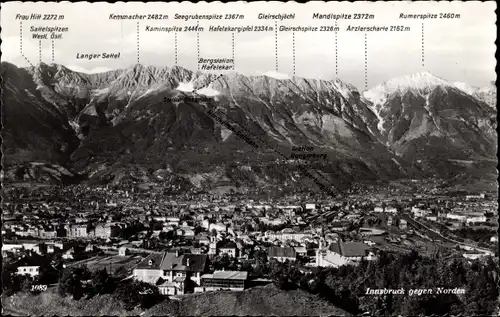 Ak Innsbruck in Tirol, Gesamtansicht, Gebirgskette