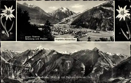 Ak Mayrhofen im Zillertal Tirol, Blick gegen Tristner, Grünberg und Penken