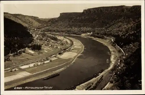 Ak Laube-Mittelgrund an der Elbe, Panorama