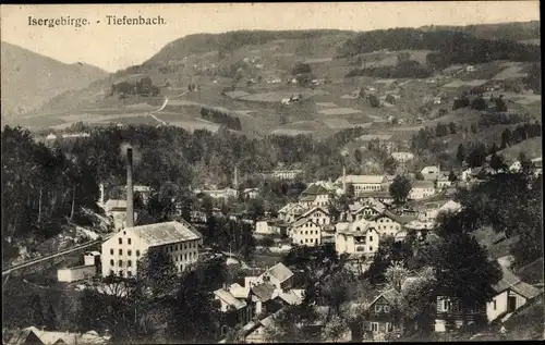 Ak Potočná Tiefenbach Desná Dessendorf Isergebirge Reichenberg, Gesamtansicht der Ortschaft