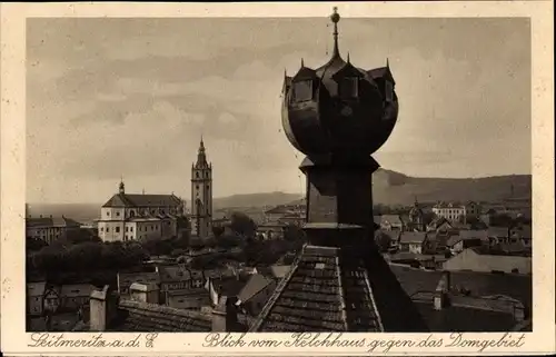 Ak Litoměřice Leitmeritz Region Aussig, Blick vom Kelchhaus gegen das Domgebiet