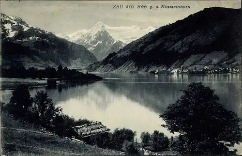 Ak Zell am See in Salzburg, Panorama, Kitzsteinhorn