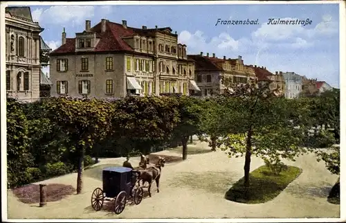 Ak Františkovy Lázně Franzensbad Region Karlsbad, Kulmerstraße, Kutsche