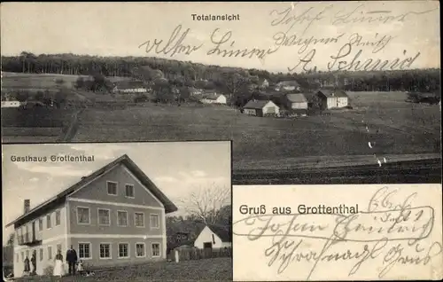 Ak Grottenthal Neukirchen Balbini in der Oberpfalz, Gesamtansicht, Gasthaus Grottenthal