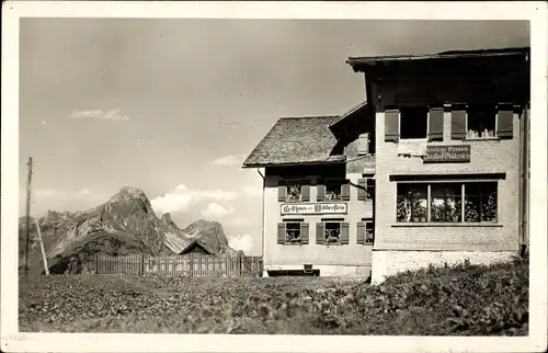 Ak Vorarlberg Österreich, Nesslegg, Künzelspitze, Alpengaststätte Widderstein