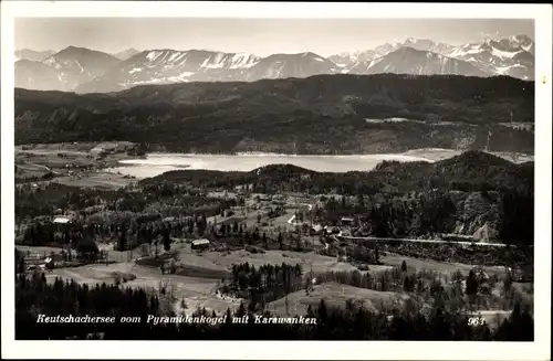 Ak Kärnten, Keutschacher See, Pyramidenkogel, Karawanken