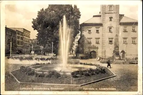 Ak Radków Wünschelburg Schlesien, Tanzdiele, Leuchtbrunnen