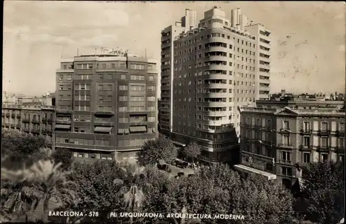 Ak Barcelona Katalonien Spanien, Plaza Urquinaona