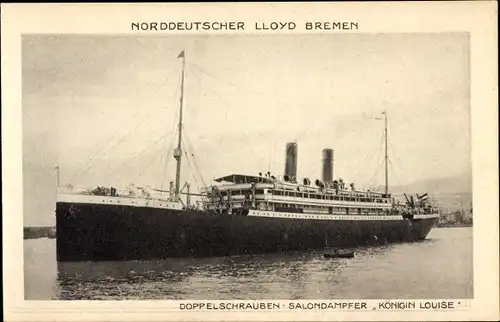 Ak Doppelschrauben-Salondampfer Königin Louise, Norddeutscher Lloyd