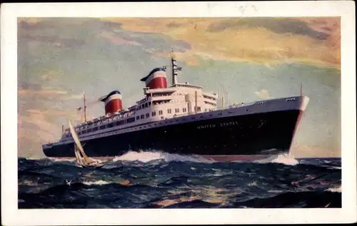 Künstler Ak Dampfschiff SS United States, USL