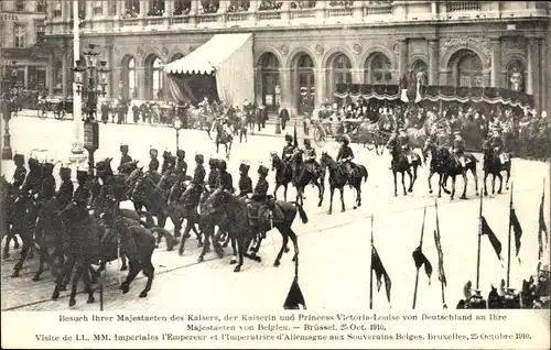 Ak Bruxelles Brüssel, Besuch des Kaisers, der Kaiserin, Princess Victoria-Louise, 25. Oktober 1910