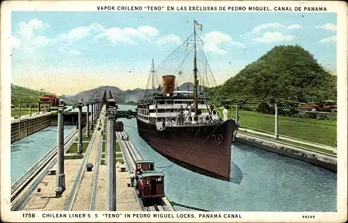 Ak-Panama-Kanal, SS Teno, chilenische Linienschiffe, Pedro-Miguel-Schleusen