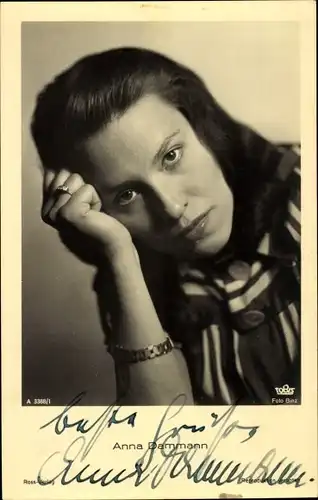 Ak Schauspielerin Anna Dammann, Portrait, Autogramm