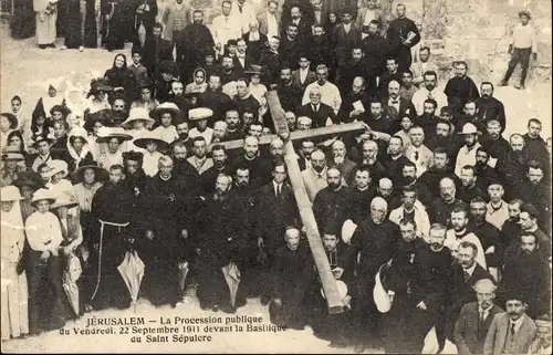 Ak Jerusalem Israel, Prozession Freitag den 22. September 1911