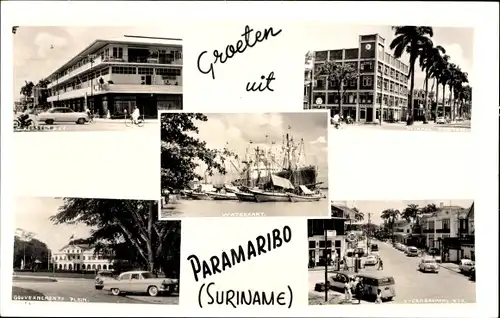 Ak Paramaribo Suriname, Straßenpartie, Hafen