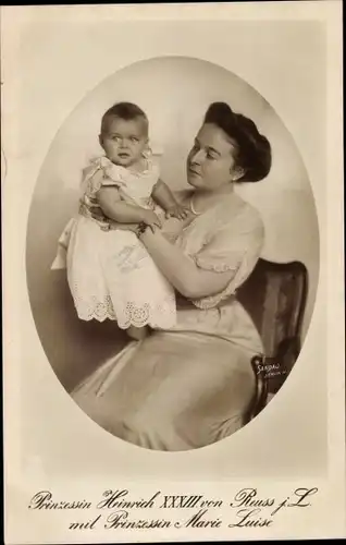 Passepartout Ak Prinzessin Heinrich XXXIII von Reuss j.L., Marie Luise