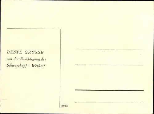 Ak Berlin Tempelhof, Schwarzkopf-Werk, Alboinstraße 36-42, Haarpflege