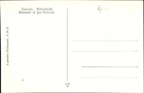 Ak Willemstad Curaçao Niederländische Antillen Karibik, Hafeneinfahrt