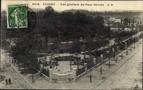 Ak Clichy Hauts de Seine, vue générale d'en haut du Parc Denain