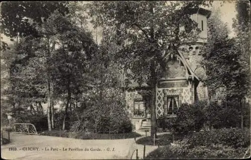 Ak Clichy Hauts de Seine, Le Parc, Le Pavillon du Garde
