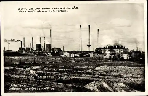 Ak Bitterfeld in Sachsen Anhalt, Industrie- und Grubengelände