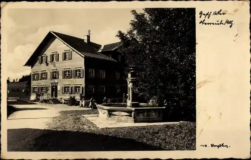 Ak Oberreute im Allgäu Schwaben, Gasthof, Brunnen